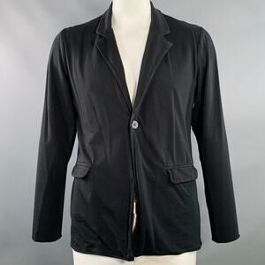 THOM KROM Size XXL Black Cotton Blend Notch Lapel Single Button Jacket